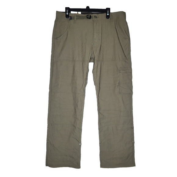 prAna Stretch Zion Pant II Men 35x30 Green Nylon Straight Climbing Hiking Vented - Picture 1 of 13